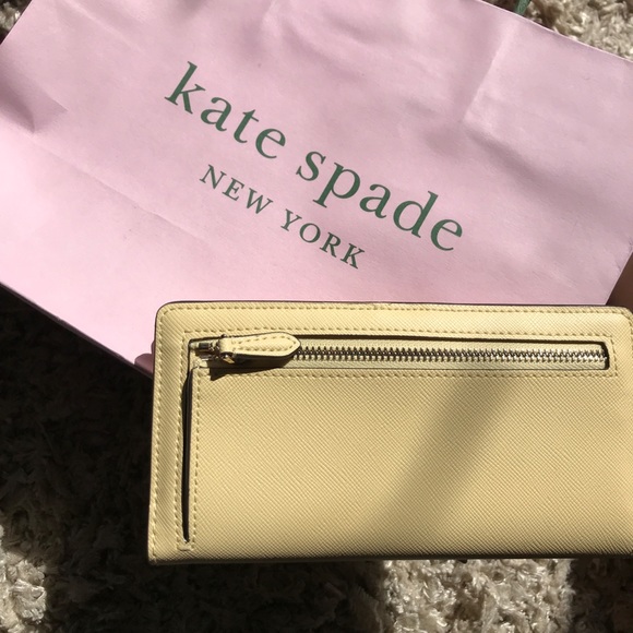 Kate spade Cameron large slime wallet Saffiano PVC Butter yellow - Picture 6 of 11